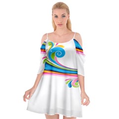 Colored Lines Rainbow Cutout Spaghetti Strap Chiffon Dress by Mariart