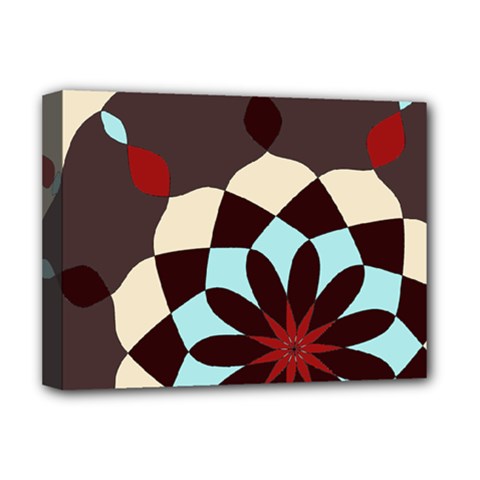 Red And Black Flower Pattern Deluxe Canvas 16  X 12   by digitaldivadesigns