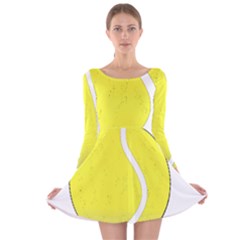Tennis Ball Ball Sport Fitness Long Sleeve Velvet Skater Dress by Nexatart
