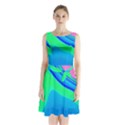 Aurora Color Rainbow Space Blue Sky Sleeveless Waist Tie Chiffon Dress View1