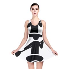Cropped Kayak Graphic Race Paddle Black Water Sea Wave Beach Reversible Skater Dress by Mariart