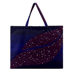 Contigender Flags Star Polka Space Blue Sky Black Brown Zipper Large Tote Bag by Mariart