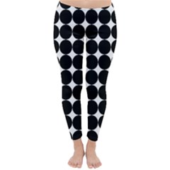 Dotted Pattern Png Dots Square Grid Abuse Black Classic Winter Leggings by Mariart