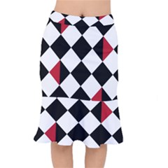 Survace Floor Plaid Bleck Red White Mermaid Skirt by Mariart