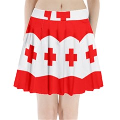 Tabla Laboral Sign Red White Pleated Mini Skirt by Mariart