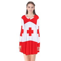 Tabla Laboral Sign Red White Flare Dress by Mariart
