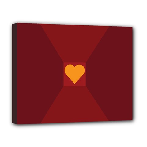 Heart Red Yellow Love Card Design Deluxe Canvas 20  X 16   by Nexatart