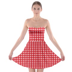 Pattern Diamonds Box Red Strapless Bra Top Dress by Nexatart