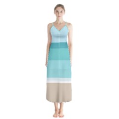 Dachis Beach Line Blue Water Chiffon Maxi Dress by Mariart