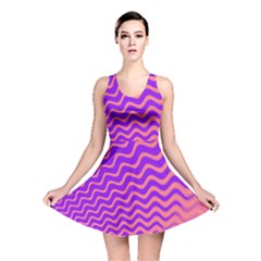 Original Resolution Wave Waves Chevron Pink Purple Reversible Skater Dress by Mariart