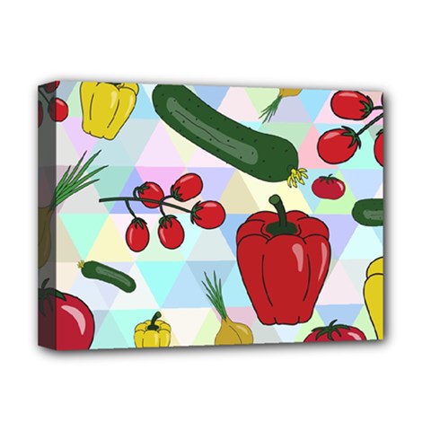 Vegetables Cucumber Tomato Deluxe Canvas 16  X 12   by Nexatart