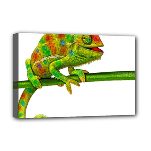 Chameleons Deluxe Canvas 18  X 12   by Valentinaart