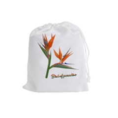 Bird Of Paradise Drawstring Pouches (large)  by Valentinaart
