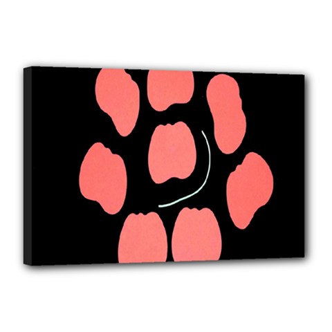 Craft Pink Black Polka Spot Canvas 18  X 12  by Mariart