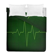 Heart Rate Green Line Light Healty Duvet Cover Double Side (full/ Double Size) by Mariart