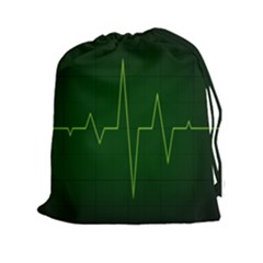 Heart Rate Green Line Light Healty Drawstring Pouches (xxl) by Mariart