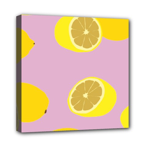 Fruit Lemons Orange Purple Mini Canvas 8  X 8  by Mariart