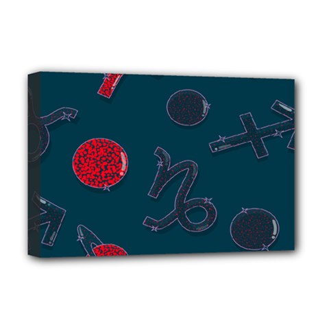 Zodiac Signs Planets Blue Red Space Deluxe Canvas 18  X 12   by Mariart