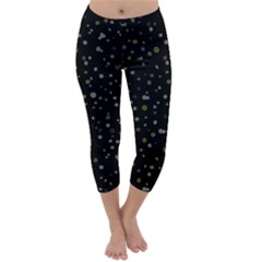 Dots Pattern Capri Winter Leggings  by ValentinaDesign