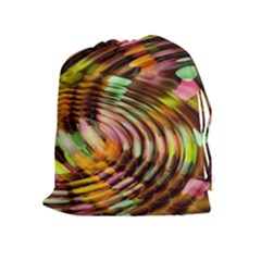 Wave Rings Circle Abstract Drawstring Pouches (extra Large) by Nexatart