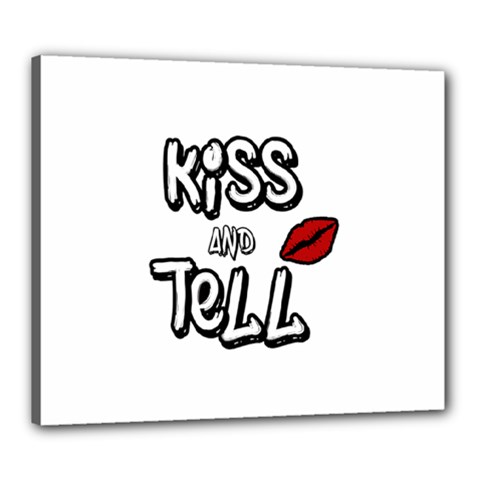 Kiss And Tell Canvas 24  X 20  by Valentinaart