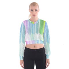 Light Means Net Pink Rainbow Waves Wave Chevron Green Cropped Sweatshirt by Mariart
