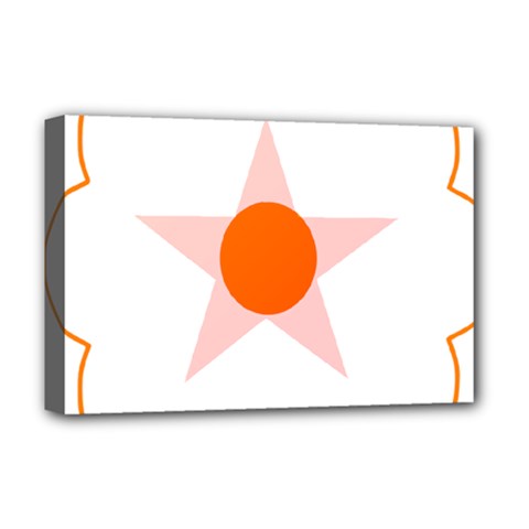 Test Flower Star Circle Orange Deluxe Canvas 18  X 12   by Mariart