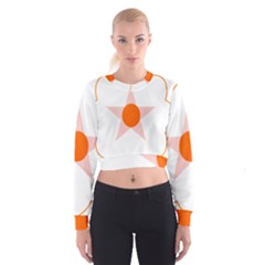 Test Flower Star Circle Orange Cropped Sweatshirt by Mariart