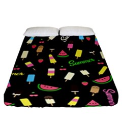 Summer Pattern Fitted Sheet (california King Size) by Valentinaart