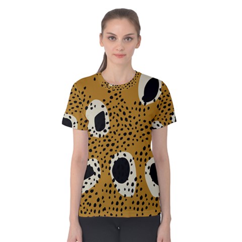 Surface Patterns Spot Polka Dots Black Women s Cotton Tee by Mariart