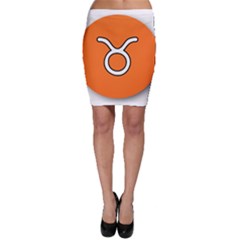 Taurus Symbol Sign Orange Bodycon Skirt by Mariart