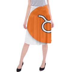 Taurus Symbol Sign Orange Midi Beach Skirt by Mariart