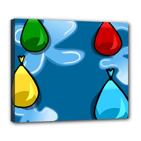 Water Balloon Blue Red Green Yellow Spot Deluxe Canvas 24  X 20   by Mariart