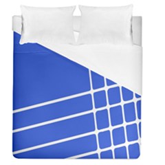 Line Stripes Blue Duvet Cover (queen Size) by Mariart