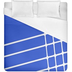 Line Stripes Blue Duvet Cover (king Size) by Mariart