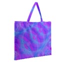 Original Purple Blue Fractal Composed Overlapping Loops Misty Translucent Zipper Large Tote Bag View2