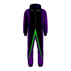 Rays Light Chevron Purple Green Black Line Hooded Jumpsuit (kids) by Mariart