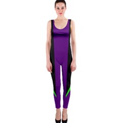 Rays Light Chevron Purple Green Black Line Onepiece Catsuit by Mariart