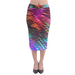 Rainbow Shake Light Line Velvet Midi Pencil Skirt by Mariart