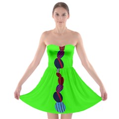Egg Line Rainbow Green Strapless Bra Top Dress by Mariart