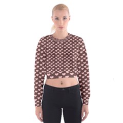 Chocolate Pink Hearts Gift Wrap Cropped Sweatshirt by Mariart