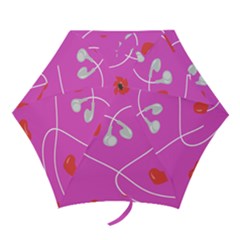 Heart Love Pink Red Mini Folding Umbrellas by Mariart