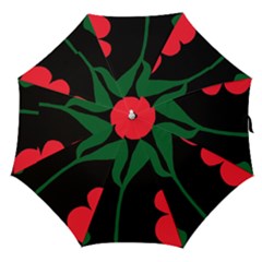 Illustrators Portraits Plants Green Red Polka Dots Straight Umbrellas by Mariart