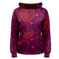 Love Heart Polka Dots Pink Women s Pullover Hoodie by Mariart