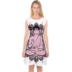 Ornate Buddha Capsleeve Midi Dress by Valentinaart
