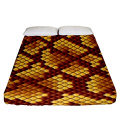 Snake Skin Pattern Vector Fitted Sheet (king Size) by BangZart