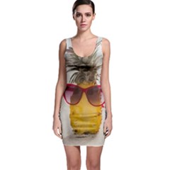 Pineapple With Sunglasses Sleeveless Bodycon Dress by LimeGreenFlamingo