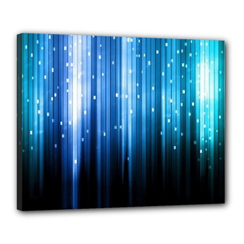Blue Abstract Vectical Lines Canvas 20  X 16  by BangZart
