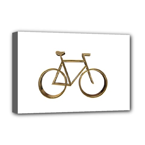 Elegant Gold Look Bicycle Cycling  Deluxe Canvas 18  X 12   by yoursparklingshop