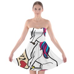 I Love Unicorn  Strapless Bra Top Dress by ninabolenart